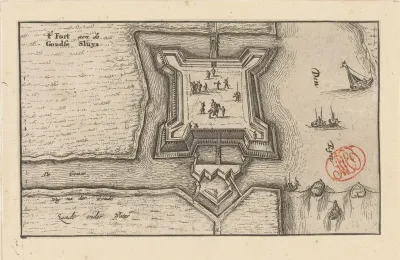 Vestingplattegrond van Fort Gouwsluis
