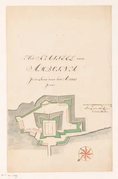 Vestingplattegrond van fort Victoria op Ambon
