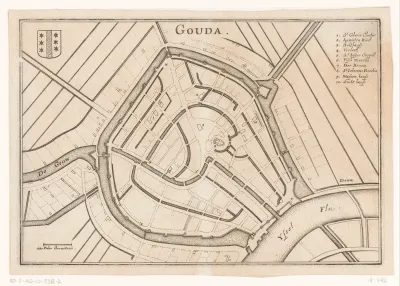 Vestingplattegrond  van Gouda
