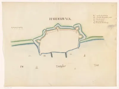 Vestingplattegrond van Harderwijk