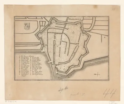 Vestingplattegrond van Harlingen