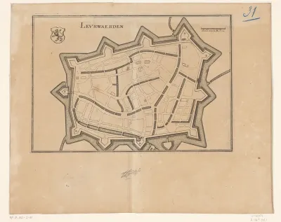 Vestingplattegrond van Leeuwarden