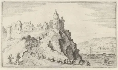 Vestingstad op een heuvel