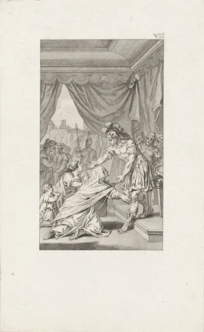 Veturia en Volumnia voor Coriolanus
