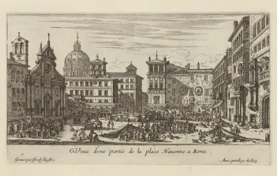 Veuë d'une partie de la place Navonne a Rome