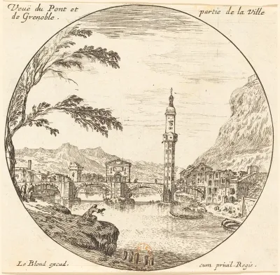 Veue de Pont et partie de la Ville de Grenoble