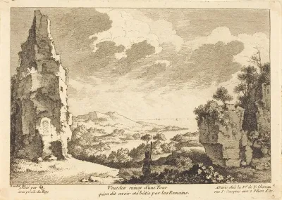 Veue des ruines d'une Tour qu'on dit avoir ete batie par les Romains