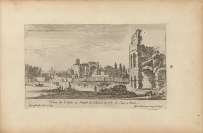 Veuë du Colisée du Temple du Soleil, et de l'Arc de Titus a Rome