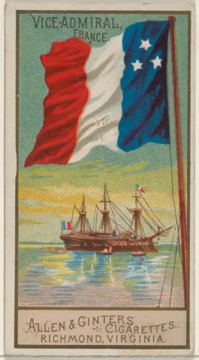 Vice-Admiral, France, from the Naval Flags series (N17) for Allen & Ginter Cigarettes Brands
