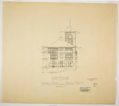 Victoria Hotel, Chicago Heights, Illinois, West Elevation
