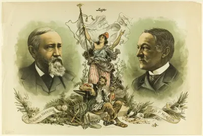Victory Portraits of Benjamin Harrison and Levi P. Morton, from Judge