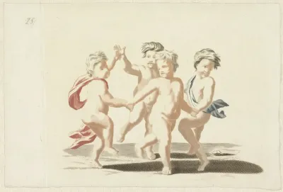 Vier dansende putti