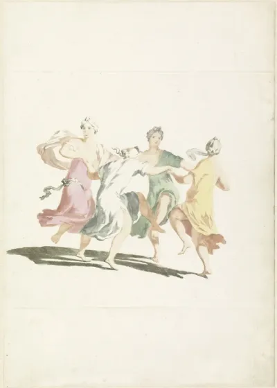 Vier dansende vrouwen