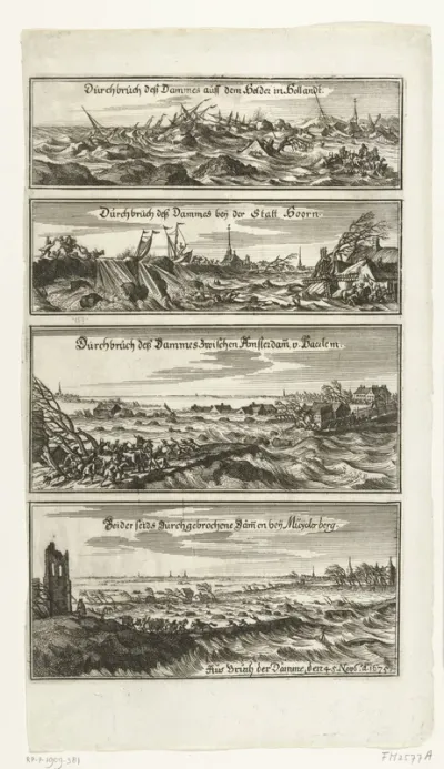 Vier dijkdoorbraken in 1675