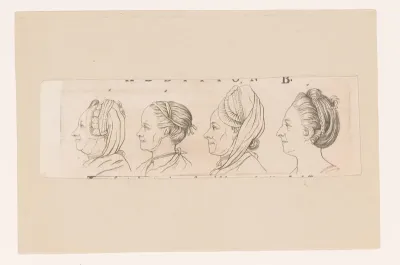 Vier hoofden van vrouwen