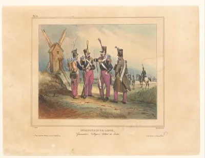 Vier infanteristen van de linie