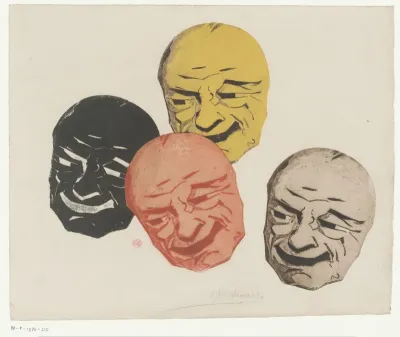 Vier Japanse maskers