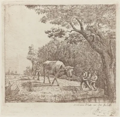 Vier mannen en een stier