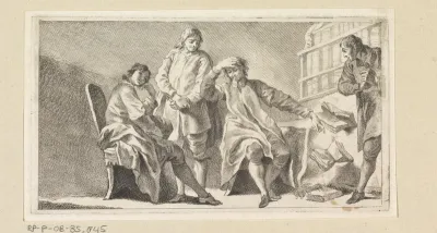 Vier mannen in een studeerkamer