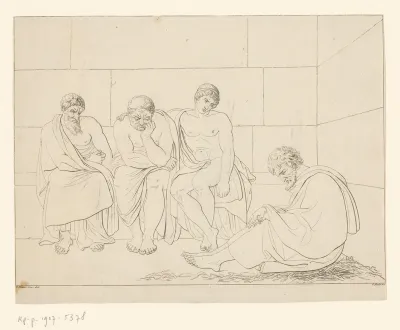 Vier mannen uit de klassieke oudheid