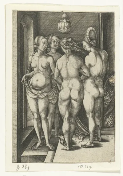 Vier naakte vrouwen