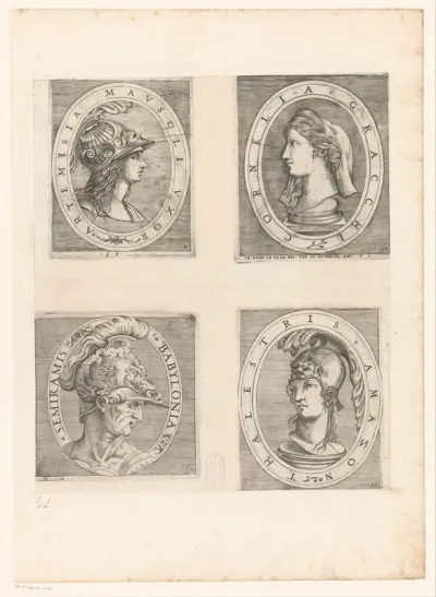 Vier portretbustes