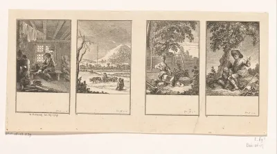 Vier scènes uit de Idyllen van Salomon Gessner