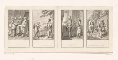 Vier scènes uit Gellert's Fabeln und Erzählungen
