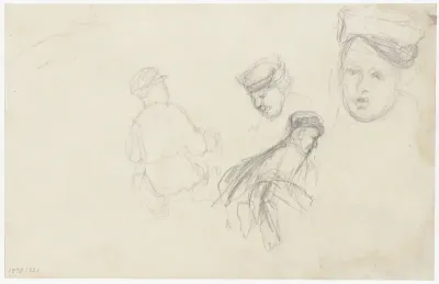 Vier schetsen van figuren