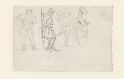Vier studies van staande figuren