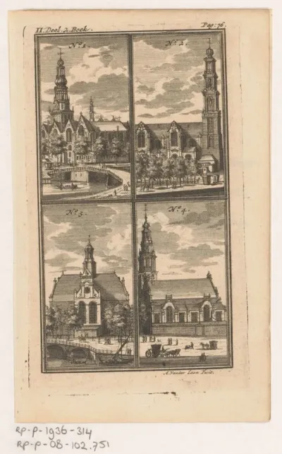 Vier verschillende kerken te Amsterdam