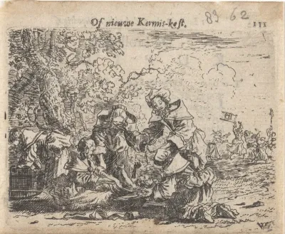 Vier vrouwen rond een putto