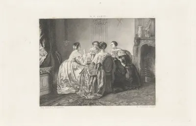 Vier vrouwen rond een tafel
