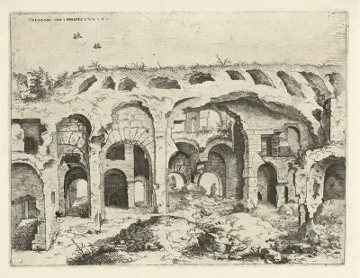Vierde gezicht op het Colosseum te Rome