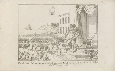 Vieren van Napoleons verjaardag op Sint Helena, 1815