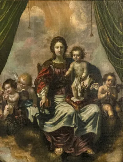 Vierge et enfant Jésus au rosaire