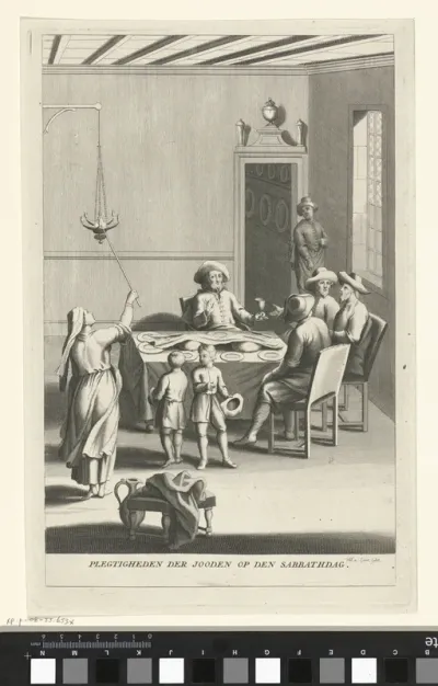 Viering van de Sabbat bij een joods gezin
