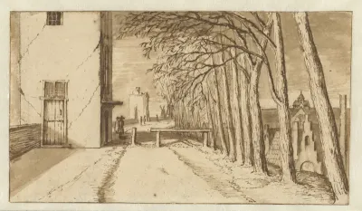 View along the City Wall of Utrecht, from the South, with the Smeetoren (‘Blacksmiths’ Tower’) on the Left and the Mariakerk in the Distance on the Right