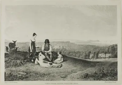 View from Kings, Weston Hill, from Three Views, Illustrative of The Scenery of Bristol, and its Vicinity