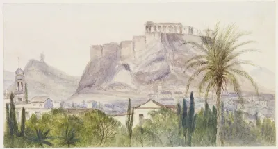 View from my window at Athens drawn at 7 o'clock in the morning