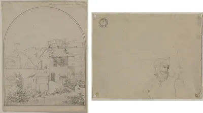 View from My Window in Rome (recto) Soldier in a Landscape (verso)