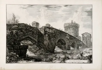 View from the Ponte Lucano over the river of Aniene, from the series Vedute di Roma