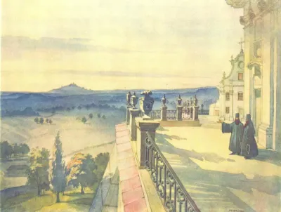 View from the terrace around Pochayiv Lavra