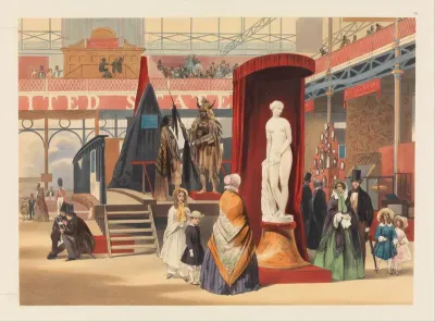 View in the East Nave; The Greek Slave, by Power [sic], from "Recollections of the Great Exhibition, 1851"