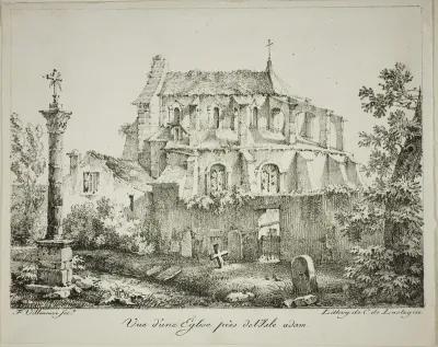 View of a Church Near l'Isle-Adam