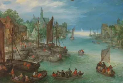 View of a City along a River