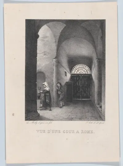 View of a Courtyard in Rome