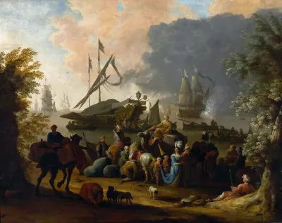 View of a Mediterranean port.