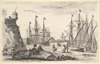 View of a part of Calais (Veue d'un coin de Calais), from "Views of seaports" (Vues de ports de mar)