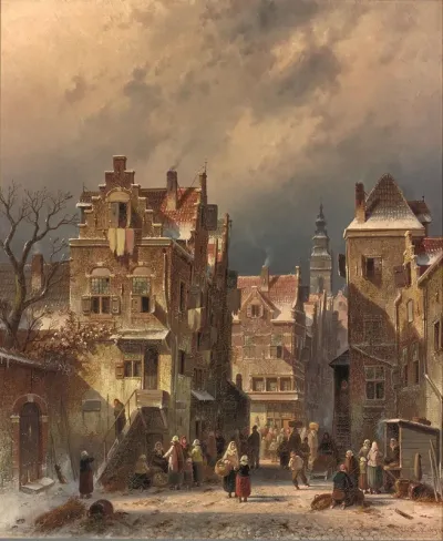 View of a Town in Winter